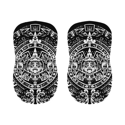 Black And White Maya Calendar Print Bar Stool Covers