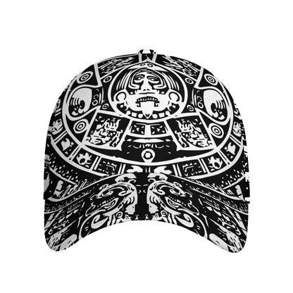 Black And White Maya Calendar Print Baseball Cap