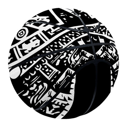 Black And White Maya Calendar Print Basketball