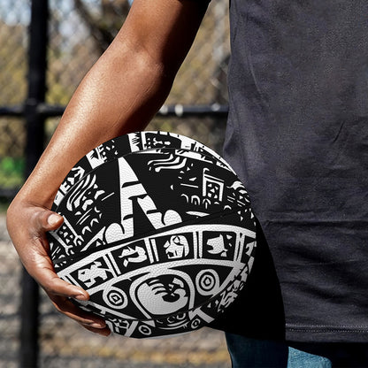 Black And White Maya Calendar Print Basketball