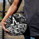 Black And White Maya Calendar Print Basketball