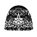 Black And White Maya Calendar Print Beanie