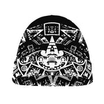 Black And White Maya Calendar Print Beanie