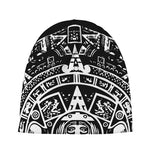 Black And White Maya Calendar Print Beanie