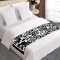 Black And White Maya Calendar Print Bed Runner