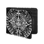 Black And White Maya Calendar Print Bifold Wallet