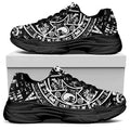 Black And White Maya Calendar Print Black Chunky Shoes