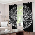 Black And White Maya Calendar Print Dimout Grommet Curtains