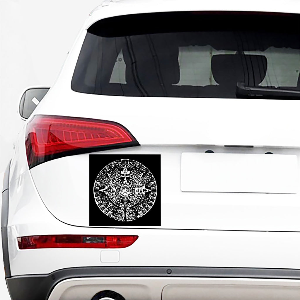 Black And White Maya Calendar Print Car Sticker