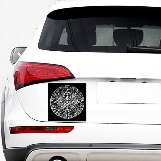 Black And White Maya Calendar Print Car Sticker