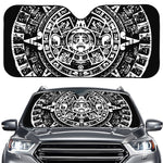 Black And White Maya Calendar Print Car Windshield Sun Shade