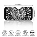 Black And White Maya Calendar Print Car Windshield Sun Shade