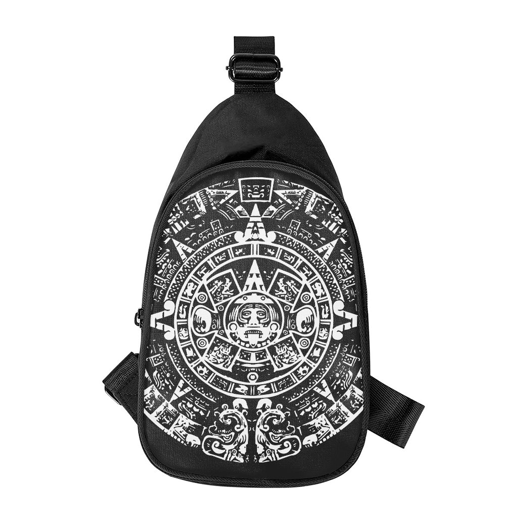 Black And White Maya Calendar Print Chest Bag