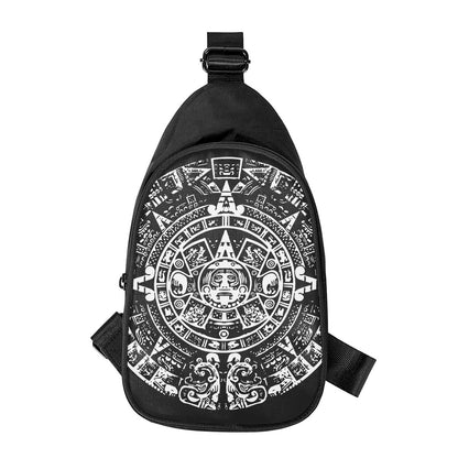 Black And White Maya Calendar Print Chest Bag