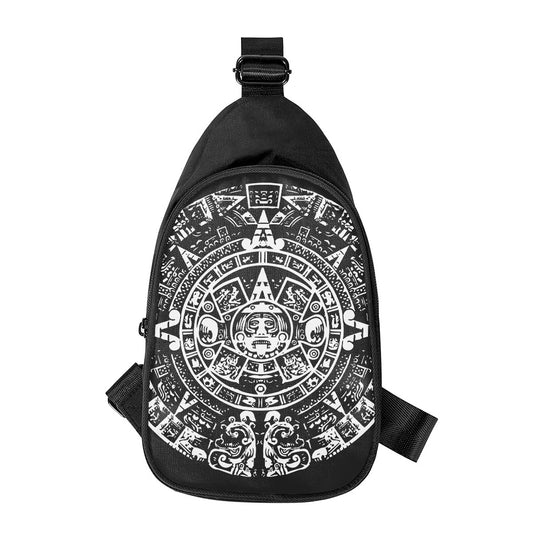 Black And White Maya Calendar Print Chest Bag