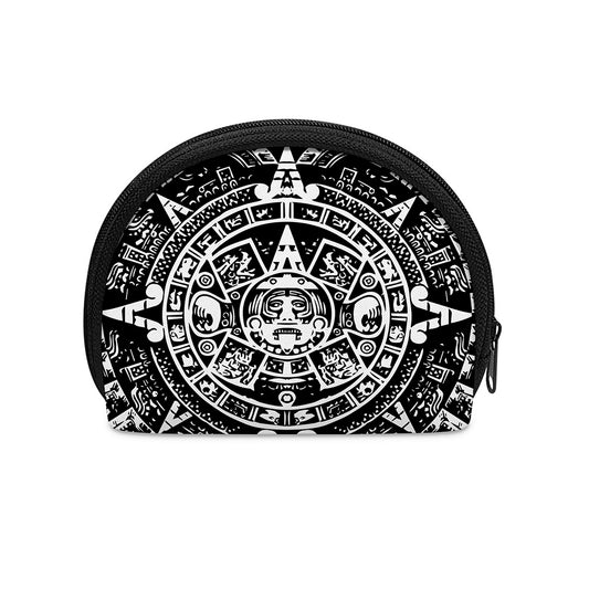 Black And White Maya Calendar Print Coin Purse
