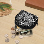 Black And White Maya Calendar Print Coin Purse