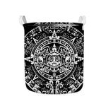 Black And White Maya Calendar Print Collapsible Laundry Basket