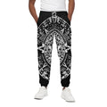 Black And White Maya Calendar Print Cotton Sweatpants