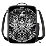 Black And White Maya Calendar Print Crossbody Lunch Bag