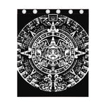 Black And White Maya Calendar Print Curtain