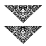 Black And White Maya Calendar Print Dog Bandana