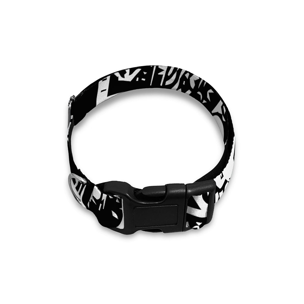 Black And White Maya Calendar Print Dog Collar