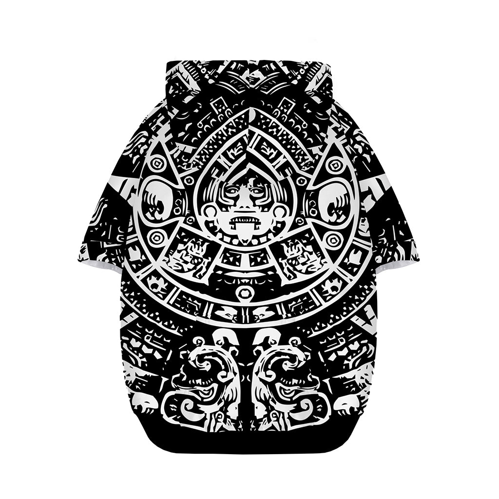 Black And White Maya Calendar Print Dog Zip Up Hoodie
