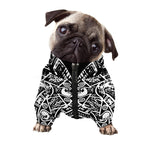 Black And White Maya Calendar Print Dog Zip Up Jacket