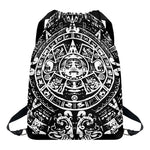 Black And White Maya Calendar Print Drawstring Backpack