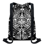Black And White Maya Calendar Print Drawstring Backpack