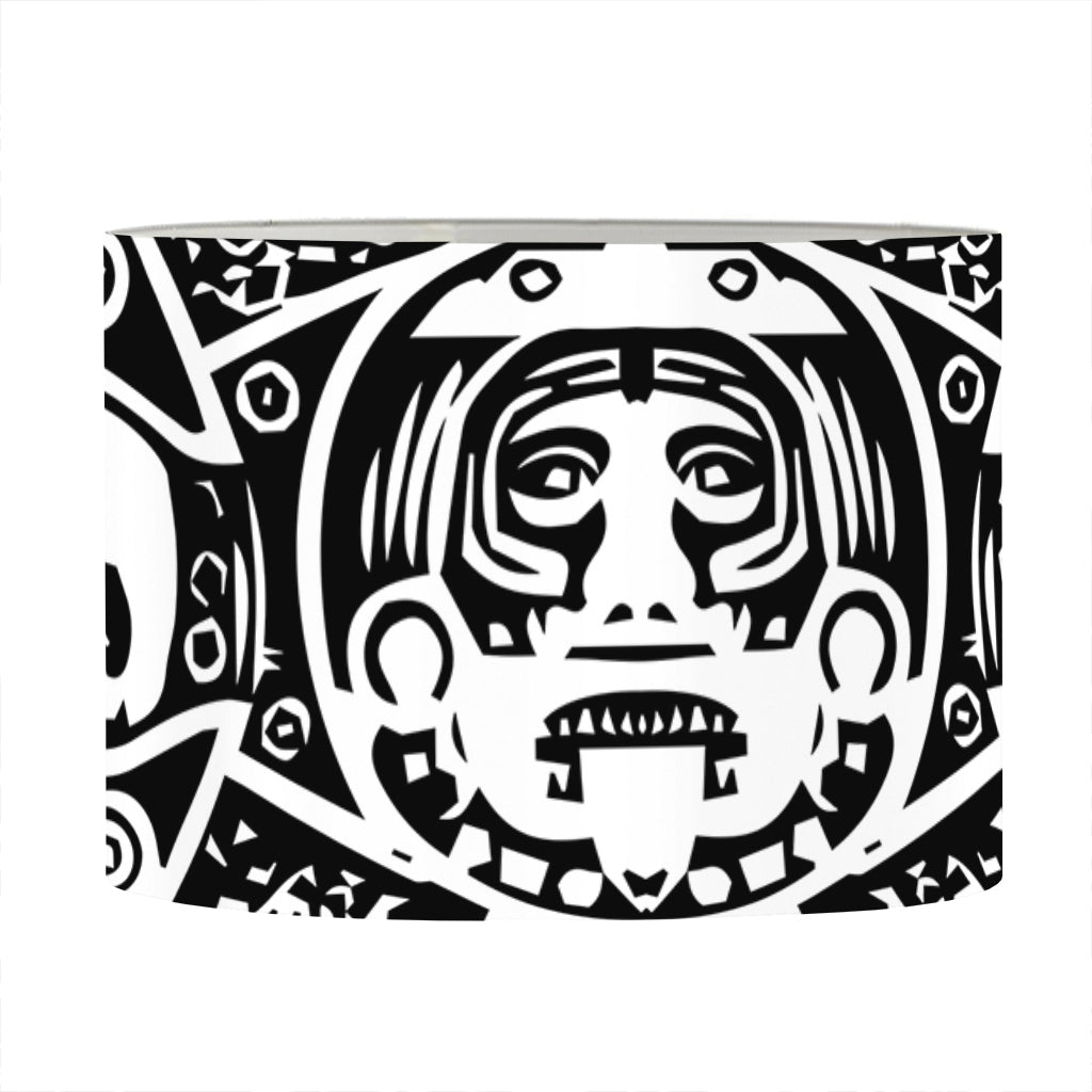 Black And White Maya Calendar Print Drum Lamp Shade