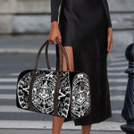 Black And White Maya Calendar Print Duffle Bag