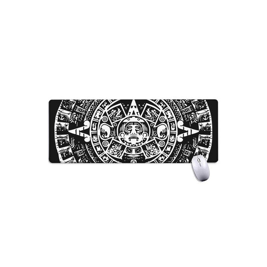 Black And White Maya Calendar Print Extended Mouse Pad