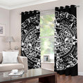 Black And White Maya Calendar Print Grommet Curtains