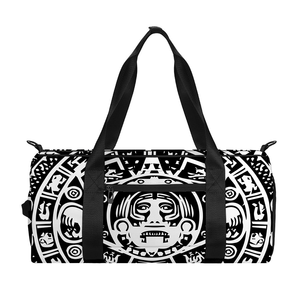 Black And White Maya Calendar Print Gym Bag