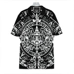 Black And White Maya Calendar Print Hawaiian Shirt
