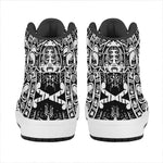 Black And White Maya Calendar Print High Top Leather Sneakers