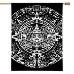 Black And White Maya Calendar Print House Flag