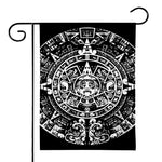 Black And White Maya Calendar Print House Flag