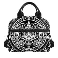 Black And White Maya Calendar Print Insulated Lunch Bag