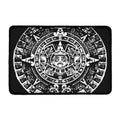 Black And White Maya Calendar Print Kitchen Mat