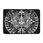 Black And White Maya Calendar Print Kitchen Mat