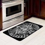Black And White Maya Calendar Print Kitchen Mat