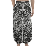 Black And White Maya Calendar Print Lantern Pants