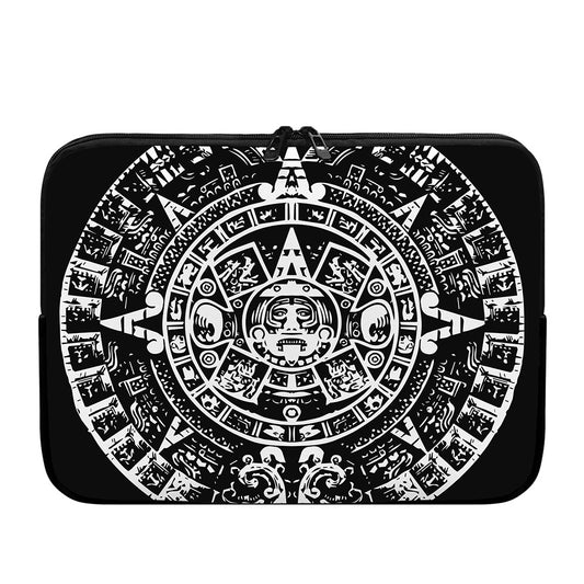 Black And White Maya Calendar Print Laptop Sleeve