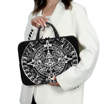 Black And White Maya Calendar Print Laptop Sleeve With Handle