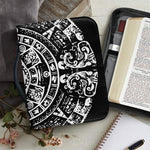 Black And White Maya Calendar Print Leather Bible Cover