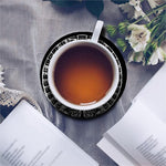 Black And White Maya Calendar Print Leather Coaster Set