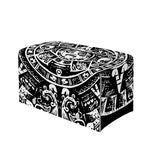 Black And White Maya Calendar Print Leather Tissue Box Cover